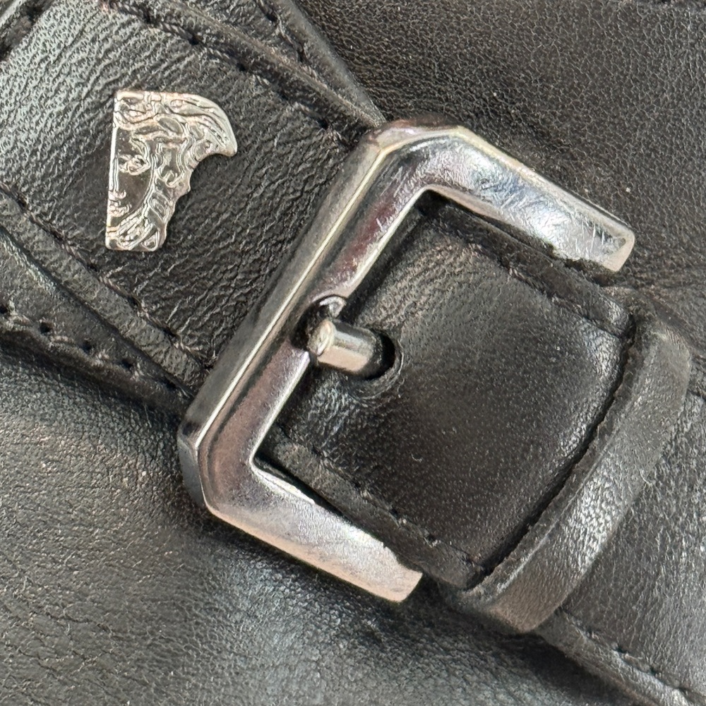 Men's Versace Black Leather Dress Shoes - Picture 4 of 8